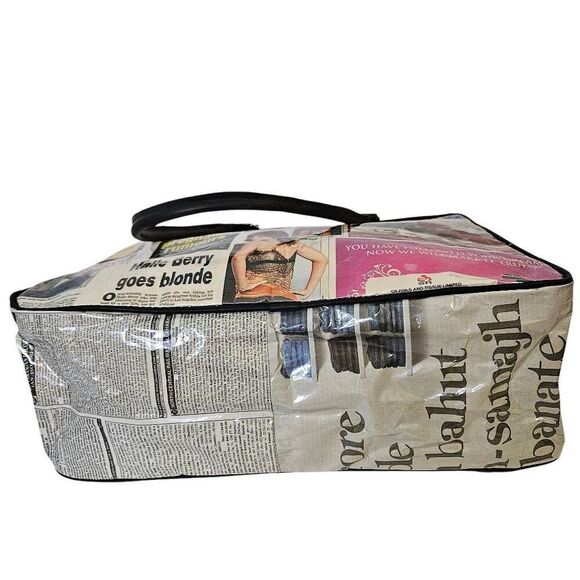 Karma Living laminated newspapers medium sized  tote. - Picture 5 of 8